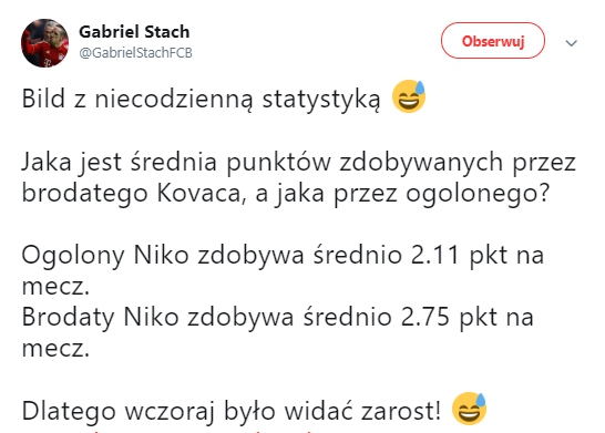 BILD podał NIETYPOWĄ statystykę Niko Kovaca! :D